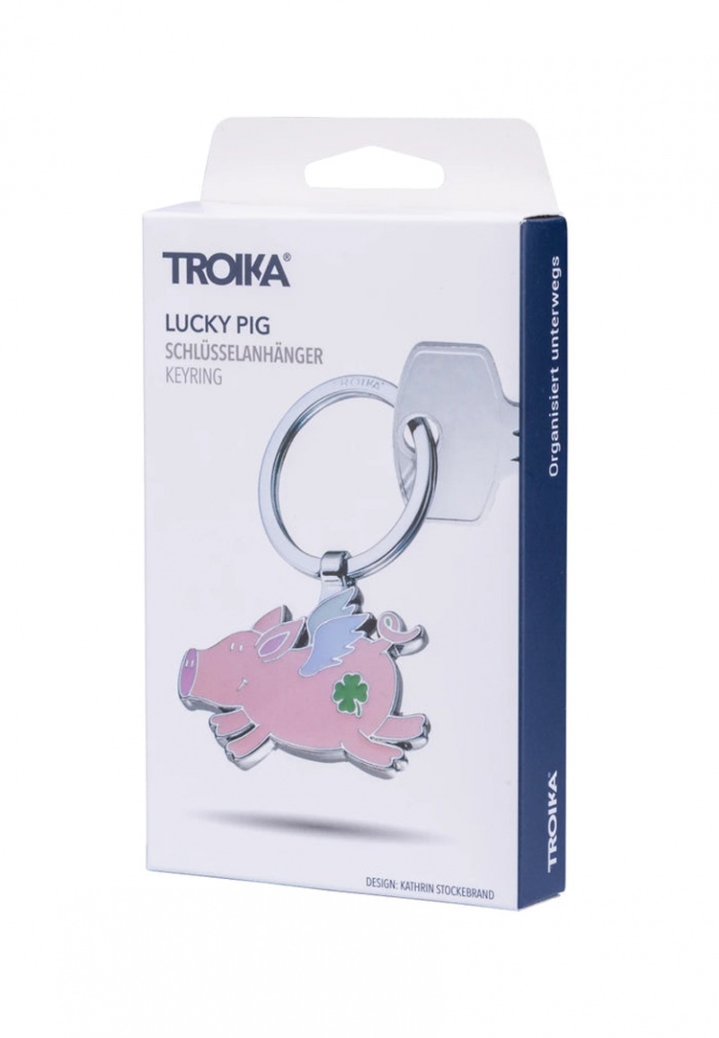 Brelok TROIKA Lucky Pig, emaliowany metal, różowy - obrazek 3