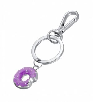 Brelok TROIKA Tiny Donut, metal, fioletowy