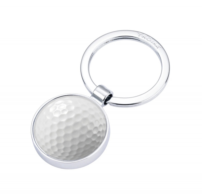 Brelok TROIKA Golf, chromowany, srebrno-biały