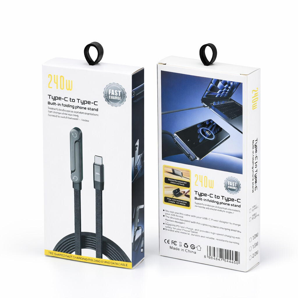 1. Kabel szybkie ładowanie 240W z podstawką TYPE C / TYPE C 1,5m - obrazek 2