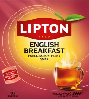 Herbata LIPTON czarna, English Breakfast, 92 torebki, krótki termin ważności