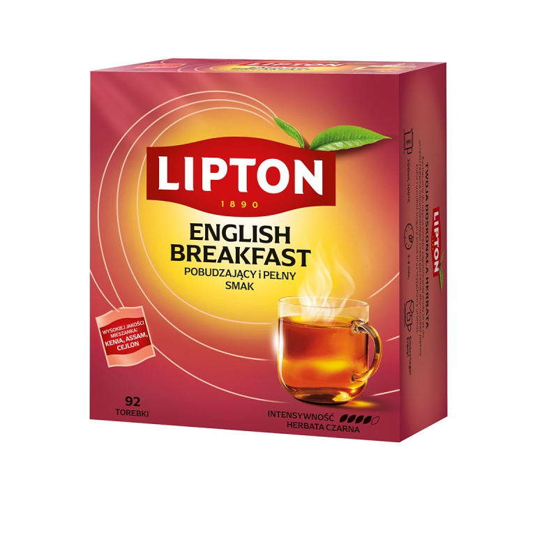 Herbata LIPTON czarna, English Breakfast, 92 torebki, krótki termin ważności - obrazek 2