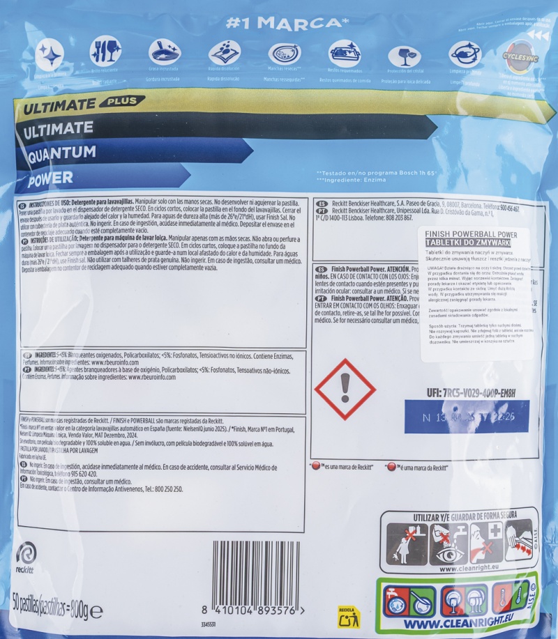 Kapsułki do zmywarki FINISH Powerball Fresh, 50 szt. (25+25 gratis) - obrazek 2