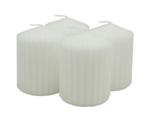 Świeca słupek ryflowana DONAU HOME Standard, 60x80mm, 4 szt., biała