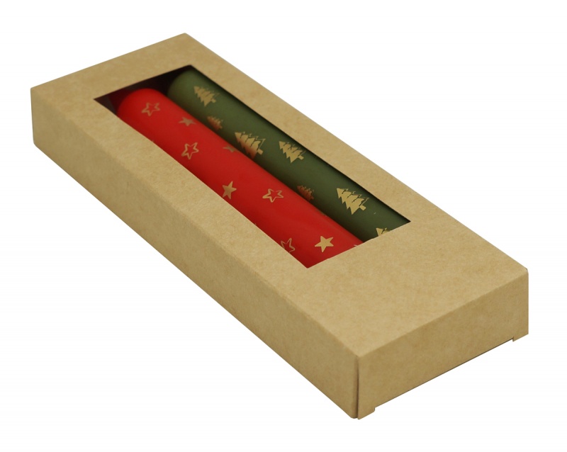 Świeca stołowa DONAU HOME X-Mas, 22x175mm, 3 szt., mix wzorów/kolorów - obrazek 2