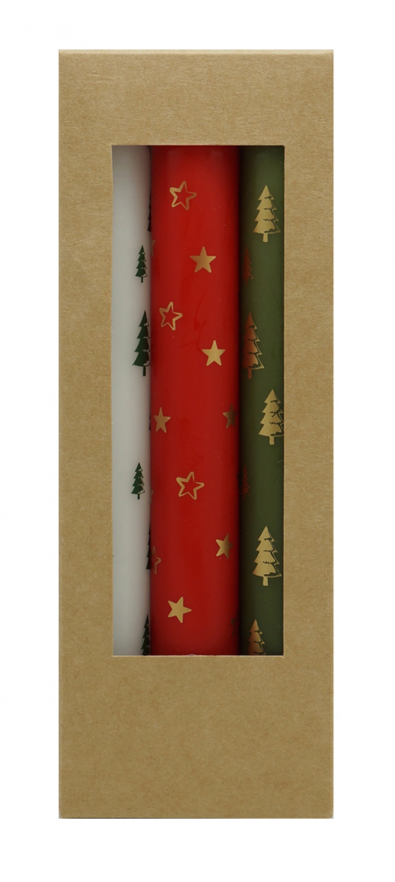 Świeca stołowa DONAU HOME X-Mas, 22x175mm, 3 szt., mix wzorów/kolorów - obrazek 3