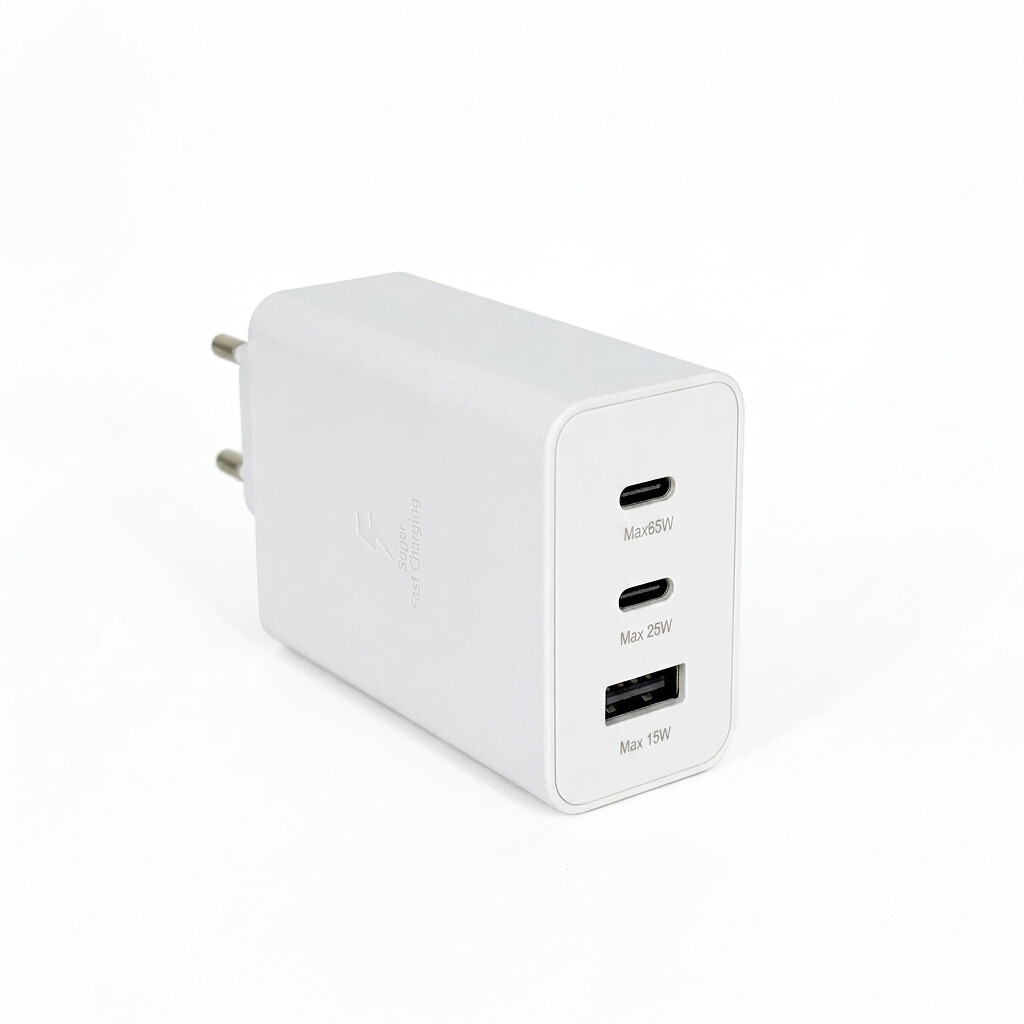 1. ładowarka sieciowa PRESTICO 65W PD - 2 x USB-C - 1 x USB-A + kabel C-C - obrazek 2